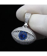 2.50Ct Round Cut Simulated Sapphire 925 Sterling Silver Evil Eye Pendant - £85.35 GBP