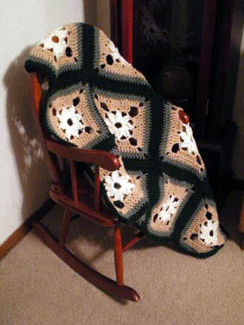 ALL STITCHES - SUNBURST CROCHET BABY BLANKET PATTERN .PDF -035A