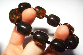 Genuine Amber bracelet Natural Baltic Amber jewellery bracelet pressed - £109.99 GBP