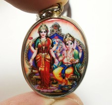 Maa Laxmi Lakshmi Lord Ganesha Ganesh Hindu God Goddess Om pendant locket neckla - £25.35 GBP