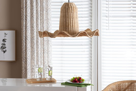 Ally Bohemian Natural Scalloped Rattan Pendant Lampshade - $154.00