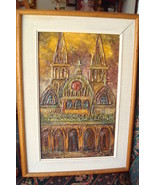 Original Oil on Masonite Board 1970/89, Abstract, by Carl Thorp &quot;Cathedral&quot; - $1,263.23