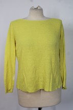 Eileen Fisher PS Neon Yellow Linen Knit Sweater Top Flaws - $17.10