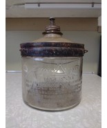 1923 Glass Perfection Stove Oil Jar Triangle Mark Bottle Kerosene Jug EM... - €32,71 EUR
