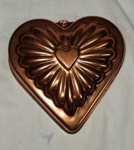 Vintage Copper Heart Wall Hanging Cake Jello Mold 3.5 Cup - £7.98 GBP