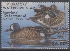 ZAYIX 1989 Maryland 16  MNH - US State Duck Stamp - Birds - 062322S88 - £7.03 GBP