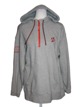 Peloton Womens 1/4 Zip Pullover Hooded Sweatshirt Gray Orange Hoodie Siz... - $22.50