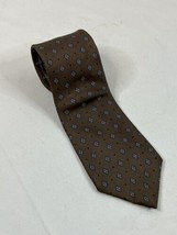 Christian Dior Neck Tie Mens Brown Pattern Silk Designer Vintage Retro - £9.95 GBP