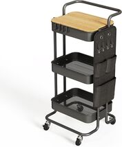Compact 3-Tier Metal Utility Cart with Easy Assembly - Perfect for Organ... - $81.13