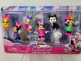 Disney Junior Minnie Mouse 7 Piece Figure Collectable Daisy Figaro Chick Dog Cat - £10.80 GBP