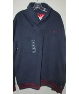 Men&#39;s Izod NWT XL Varsity sweatshirt pullover navy blue maroon red - £19.71 GBP