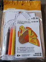 LOT of 3 NEW Creatology Color-in Turkey Craft Kits - Thanksgiving - £9.49 GBP