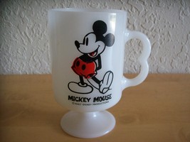Disney Mickey Mouse Milk Pedestal Glass Cup - $18.00