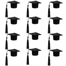 12Pcs Mini Graduation Cap For Crafts Black Felt Graduation Hat Graduation Bottle - £19.65 GBP