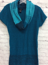 Rue21 Women&#39;s Pullover Sweater Turquoise blue 100% Acrylic Ombre Short Sleeve XL - $6.92