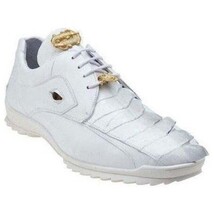 Mens Belvedere Mens Vasco Genuine Hornback Crocodile Sneaker Shoes White 336122 image 9