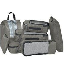 Polyester Packing Cubes Travel Bag Organiser Set of 7(L, M, S, Slim, Shoe Pouch, - £40.22 GBP