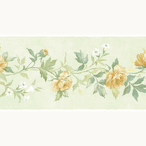 Yellow Rose Flowers Wallpaper Border Patton Norwall PP79473 Pretty Prints 4 - £12.98 GBP