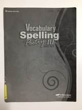 A Beka Book 9 Teacher Quiz Key Vocabulary Spelling Poetry III Language S... - $3.75