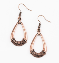 Paparazzi Trending Texture Copper Earrings - New - £3.58 GBP