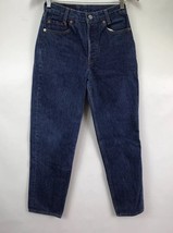 Vintage Levi&#39;s 501 Student Jeans Sz 29 31 Fly Button Med/Dark Wash Made in USA - £119.43 GBP