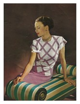 1940s Dress with Cap Sleeve Criss Cross Design - Knit Pattern (PDF 1207) - £2.94 GBP