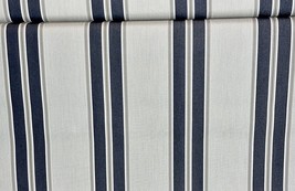 20 Yds Sunbrella Shade Outdoor Waterproof Fabric Navy Taupe Fancy 4916 47&quot; Wide - £176.74 GBP