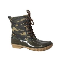 Green Camo Rain Rubber Duck Boots Size 6.5 - £28.69 GBP