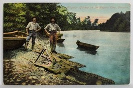 Panama Alligator Hunting on the Bayano River c1910 Postcard T11 - £11.76 GBP