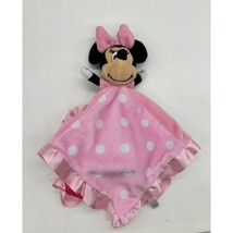 Disney Baby Minnie Mouse Lovey Pink Satin Trim Crinkle Ears Security Bla... - $11.29