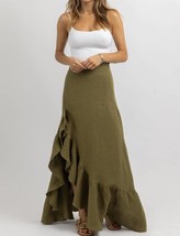 Olivaceous harlowe linen skirt in Olive - size M - $64.35