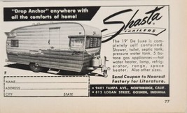 1961 Print Ad Shasta 19&#39; Deluxe Travel Trailers Northridge,CA &amp; Goshen,Indiana - £8.04 GBP