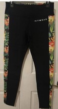 Fitwear Brand - Side Panel LEGGINGS-TROPICAL-FLORAL Size M+(Usa 8) - $24.75