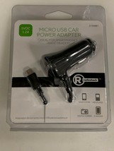 Micro USB Car Charger w/ Built-in Micro USB Cable Power Adapter Black 5V... - £7.94 GBP