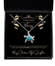Mom Mommy Mother Mum Stepmom Christmas Xmas Gifts- Unique Turtle Necklace with C - £39.77 GBP