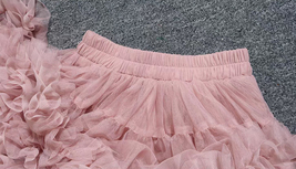 A-line BLUSH PINK Ruffle Tulle Tutu Skirt Women Plus Size Holiday Tulle Skirts image 11