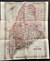 1875 antique MAINE STATE foldout MAP HISTORY year book genealogy ads 536pgs - £97.30 GBP
