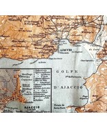 Map Ajaccio Southern France Rare 1914 Lithograph WW1 Era WHBS - $39.99
