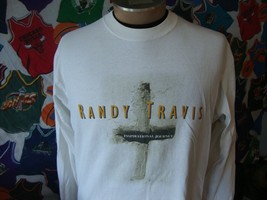 Vintage Randy Travis Inspirational Journey Long Sleeve Concert Tour T Shirt L - $39.59