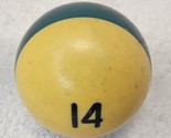 VTG Replacement Billiard Pool Ball 2 1/4&quot; Diameter Number 14 STRIPED GREEN - £5.02 GBP