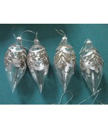 ORNAMENTS SILVER HAND PAINTED DECOR STONES laced relief PICK A SET - £35.59 GBP+