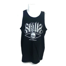 Unaink Men&#39;s Black Skull Skeleton Head Tank Sleeveless T-Shirt Size Large - £16.01 GBP