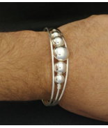 Moroccan Bracelet Silver Ball Simple Cuff Bangle Adjustable Handmade Tua... - $1,225.19 MXN