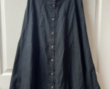 Universal Thread Button Up A Line Skirt Womens Size M Black Cotton Blend - $10.84