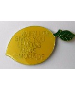 WHEN LIFE GIVES YOU LEMONS MAKE LEMONADE HUMOROUS FUNNY LAPEL PIN BADGE ... - £4.44 GBP