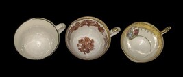 Vintage Porcelain Teacup Trio Syracuse China E&R Bavaria Gold Trim Footed Cups image 3