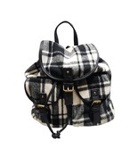 Black-White Plaid Cinch Magnetic Top Backpack Shoulder Bag Purse Under O... - $695.97 MXN