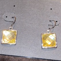 New With Tag Cookie Lee Faceted Omega Yellow Crystal Earrings - $15.00