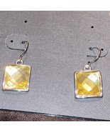 New With Tag Cookie Lee Faceted Omega Yellow Crystal Earrings - £11.76 GBP