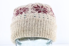 Vintage 90s Streetwear Wool Blend Knit Fair Isle Winter Beanie Hat Cap Womens - £23.62 GBP